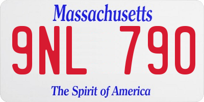 MA license plate 9NL790