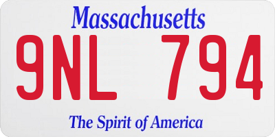 MA license plate 9NL794
