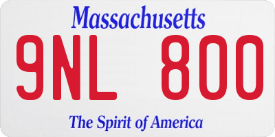 MA license plate 9NL800