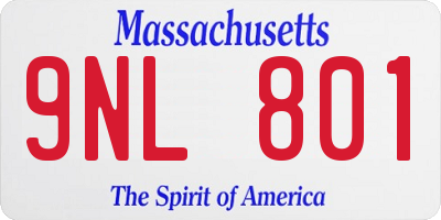 MA license plate 9NL801
