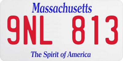 MA license plate 9NL813