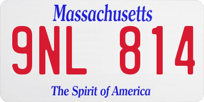 MA license plate 9NL814