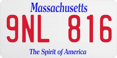 MA license plate 9NL816