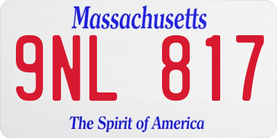MA license plate 9NL817