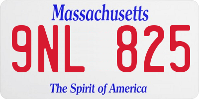 MA license plate 9NL825