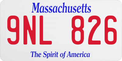 MA license plate 9NL826