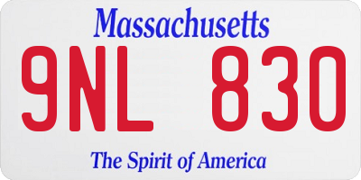 MA license plate 9NL830