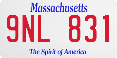 MA license plate 9NL831