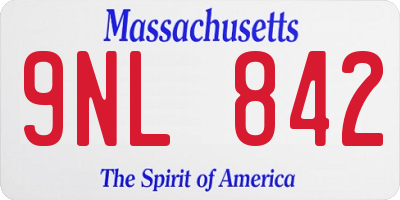 MA license plate 9NL842