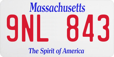 MA license plate 9NL843