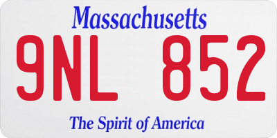 MA license plate 9NL852