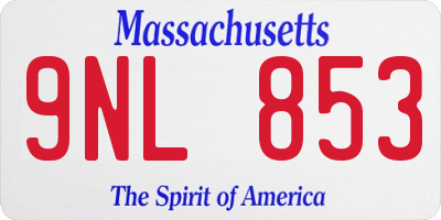 MA license plate 9NL853