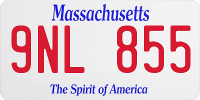 MA license plate 9NL855