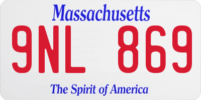 MA license plate 9NL869