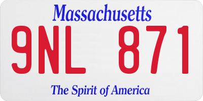 MA license plate 9NL871