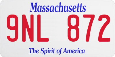 MA license plate 9NL872
