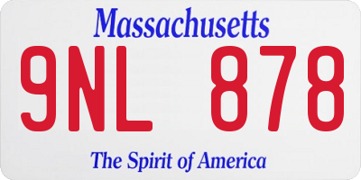 MA license plate 9NL878