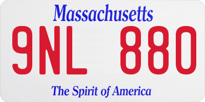 MA license plate 9NL880
