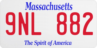 MA license plate 9NL882