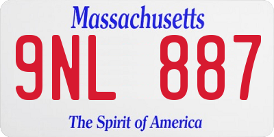 MA license plate 9NL887
