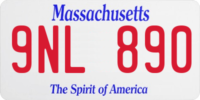 MA license plate 9NL890