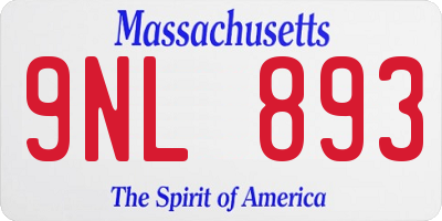 MA license plate 9NL893