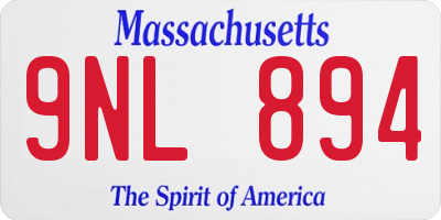 MA license plate 9NL894