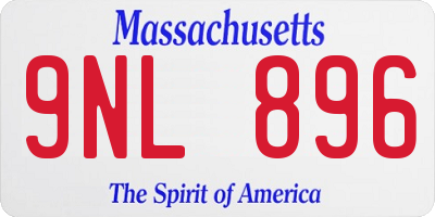 MA license plate 9NL896