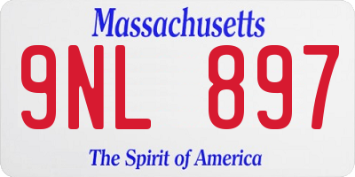 MA license plate 9NL897