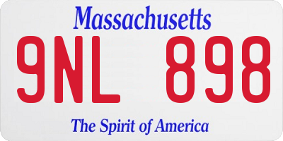 MA license plate 9NL898