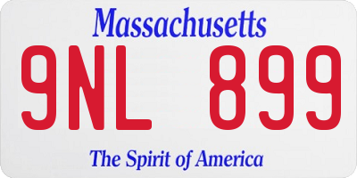 MA license plate 9NL899