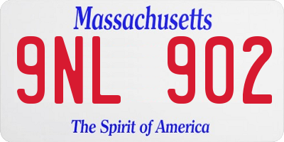 MA license plate 9NL902