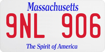 MA license plate 9NL906