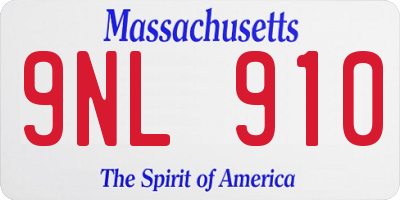 MA license plate 9NL910