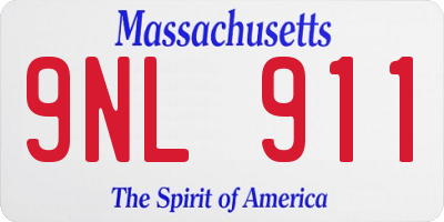MA license plate 9NL911