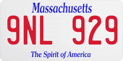 MA license plate 9NL929