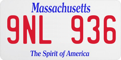 MA license plate 9NL936