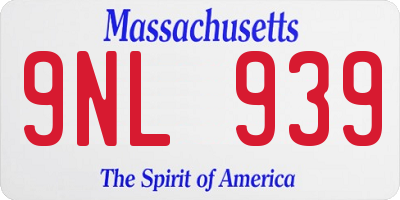MA license plate 9NL939