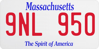 MA license plate 9NL950