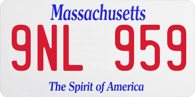 MA license plate 9NL959