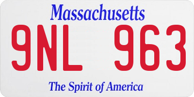 MA license plate 9NL963