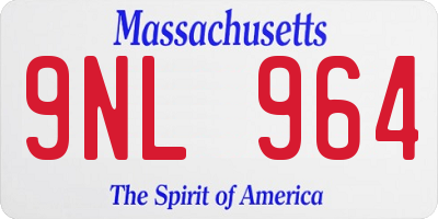 MA license plate 9NL964