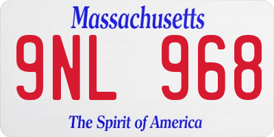 MA license plate 9NL968