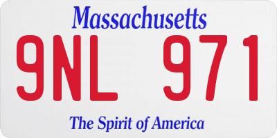 MA license plate 9NL971