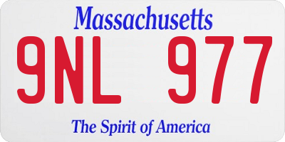 MA license plate 9NL977