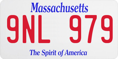 MA license plate 9NL979