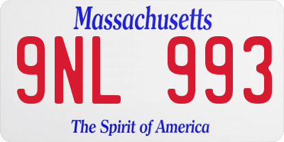 MA license plate 9NL993