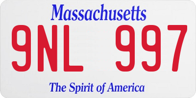 MA license plate 9NL997
