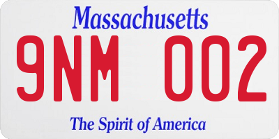 MA license plate 9NM002