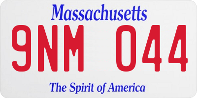 MA license plate 9NM044
